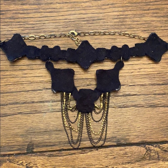 Free People Black Jeweled Suede Choker - Picture 3 of 6